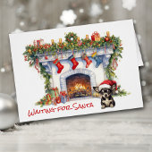 Chihuahua Hond Kerstmis Open haard Wacht op de Ker