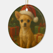 Chihuahua-hond Kerstornament Keramisch Ornament (Links)