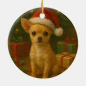 Chihuahua-hond Kerstornament Keramisch Ornament (Achterkant)