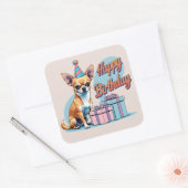 Chihuahua Hond Kleurrijk Vierkante Sticker (Envelop)