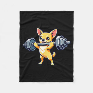 Chihuahua-hond krachttraining gewichtheffen gym fleece deken