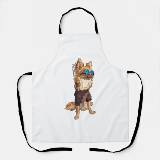 Chihuahua Hond Lang Haired Zomer Vibes Schort (Voorkant)