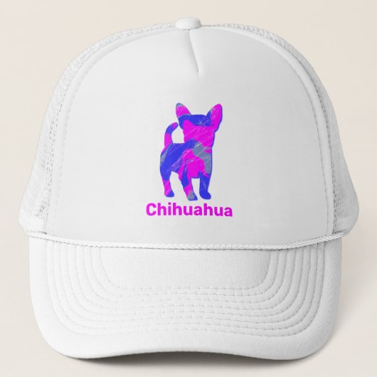 Chihuahua Hond Leuk Roze Silhouet Aangepast Trucker Pet (Voorkant)