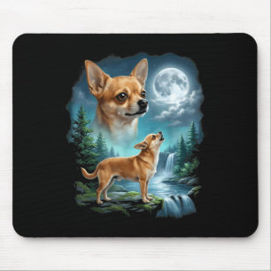 Chihuahua-hond maanverlichte nacht kunst chihuahua muismat