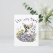 Chihuahua Hond Mam Bloemen Briefkaart (Staand voorkant)