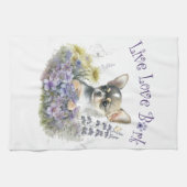 Chihuahua Hond Mam Bloemen Theedoek (Horizontaal)