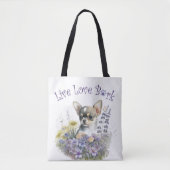 Chihuahua Hond Mam Bloemen Tote Bag (Voorkant)