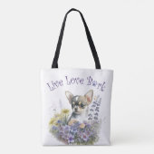 Chihuahua Hond Mam Bloemen Tote Bag (Achterkant)