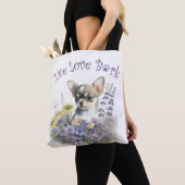 Chihuahua Hond Mam Bloemen Tote Bag (Dichtbij)