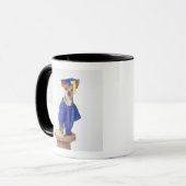 Chihuahua hond met afstuderen uniform, studio mok (Voorkant links)