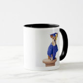 Chihuahua hond met afstuderen uniform, studio mok (Voorkant rechts)