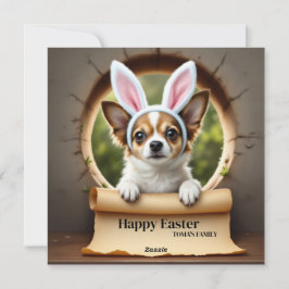 Chihuahua hond - met familienaam feestdagenkaart