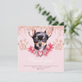 Chihuahua Hond met Glitter Verjaardagsfeestje Bedankkaart (Staand voorkant)