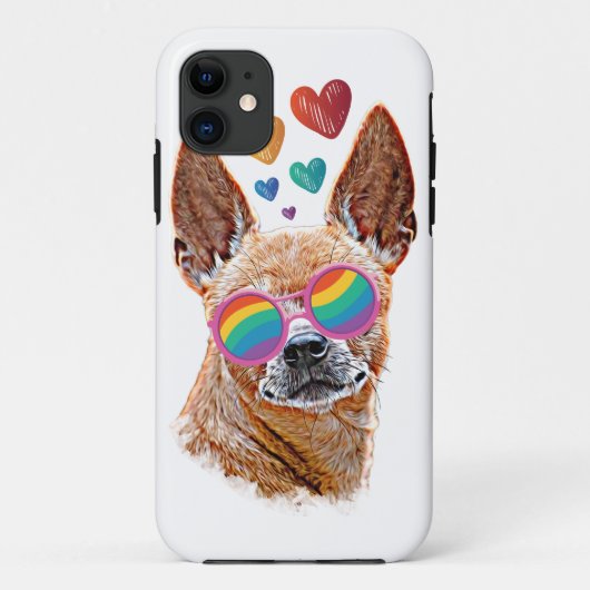 Chihuahua-hond met harten Valentijnsdag Case-Mate iPhone Case (Achterkant)