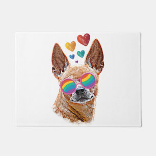 Chihuahua-hond met harten Valentijnsdag Deken Deurmat