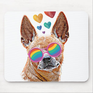 Chihuahua-hond met harten Valentijnsdag Deken Muismat