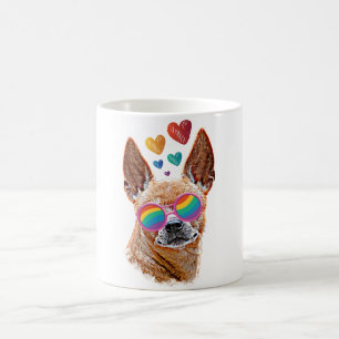 Chihuahua-hond met harten Valentijnsdag Koffiemok