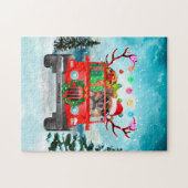 Chihuahua-hond met kerstcadeaus legpuzzel (Horizontaal)