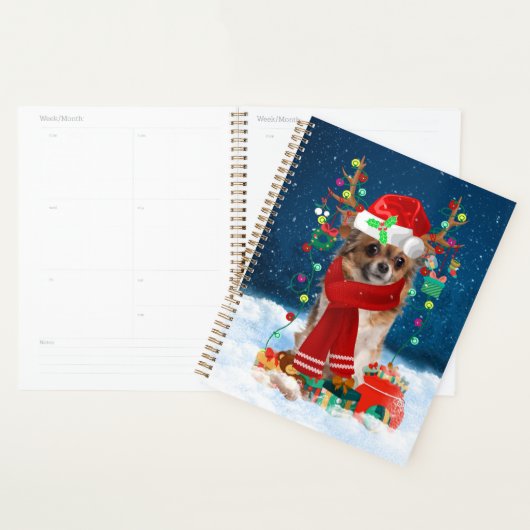 Chihuahua-hond met kerstcadeaus planner (Display)
