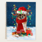 Chihuahua-hond met kerstcadeaus planner (Voorkant)