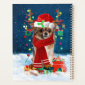Chihuahua-hond met kerstcadeaus planner (Achterkant)