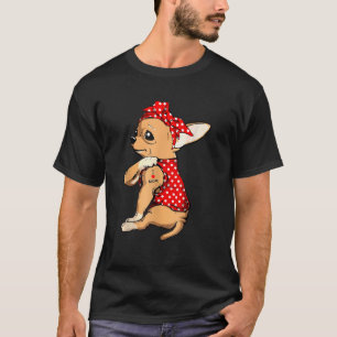 Chihuahua-hond Moeder Bandana Schattig Ik Hou van T-shirt