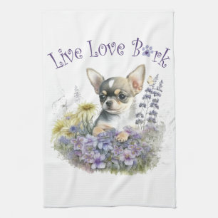 Chihuahua-hond Moeder Bloem Theedoek