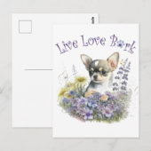 Chihuahua Hond Moeder Bloemstuk Briefkaart (Voorkant / Achterkant)