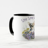 Chihuahua Hond Moeder Bloemstuk Mok (Voorkant links)