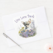 Chihuahua Hond Moeder Bloemstuk Vierkante Sticker (Envelop)