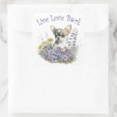 Chihuahua Hond Moeder Bloemstuk Vierkante Sticker (Tas)