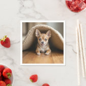 Chihuahua hond onder een tapijt servet (Insitu)