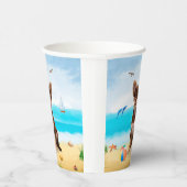 Chihuahua-hond op het strand papieren bekers (Rechts)