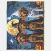 Chihuahua Hond Pompoen Halloween Grappig Fleece Deken (Voorkant)