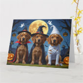 Chihuahua Hond Pompoen Halloween Grappig Kaart (Gele Bloem)