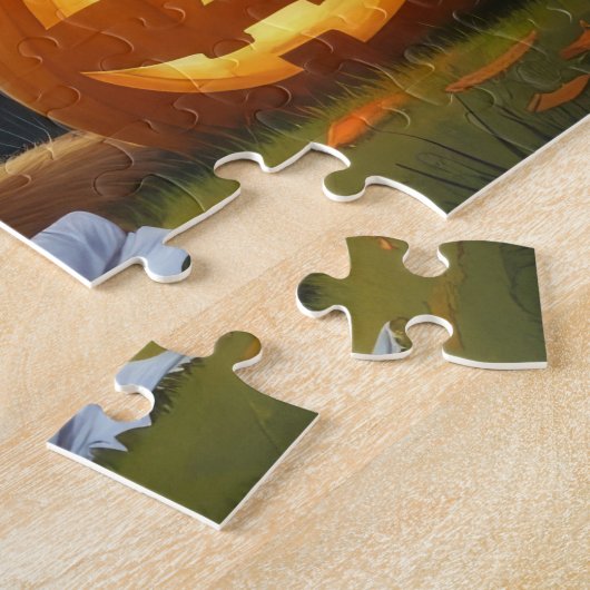 Chihuahua Hond Pompoen Halloween Grappig Legpuzzel (Zijkant)