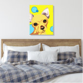 Chihuahua-hond portret canvas afdruk (Insitu (Slaapkamer))