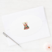 Chihuahua Hond Prettig Kerstfeest Ovale Sticker (Envelop)