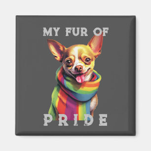 Chihuahua hond regenboog grappig mijn bont trots magneet