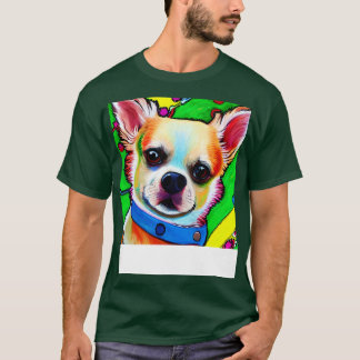 Chihuahua Hond Regenboog Schilderen T-shirt