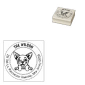 Chihuahua Hond Retouradres Familie Rubberstempel (Gestempeld)