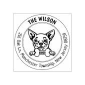 Chihuahua Hond Retouradres Familie Rubberstempel (Afrduk)