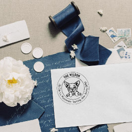 Chihuahua Hond Retouradres Familie Rubberstempel