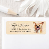 Chihuahua-hond retouradreslabel etiket (Insitu)