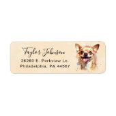 Chihuahua-hond retouradreslabel etiket (Voorkant)