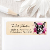 Chihuahua-hond retouradreslabel etiket (Insitu)