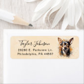 Chihuahua-hond retouradreslabel etiket (Insitu)