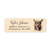 Chihuahua-hond retouradreslabel etiket (Voorkant)