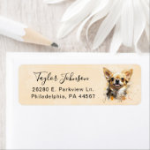 Chihuahua-hond retouradreslabel etiket (Insitu)