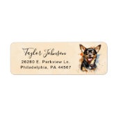Chihuahua-hond retouradreslabel etiket (Voorkant)